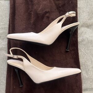 Elegant White Slingback Heels